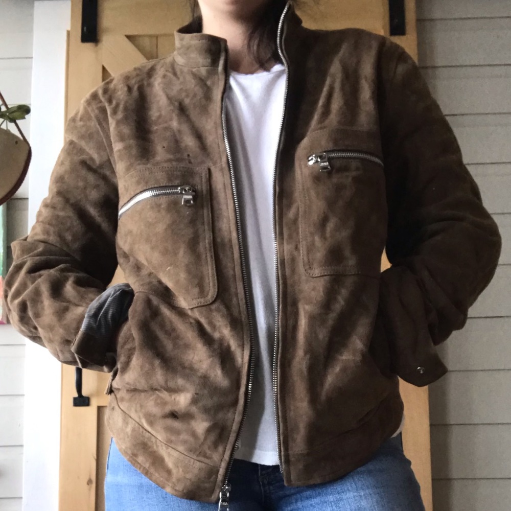 Banana Republic men’s suede moto jacket